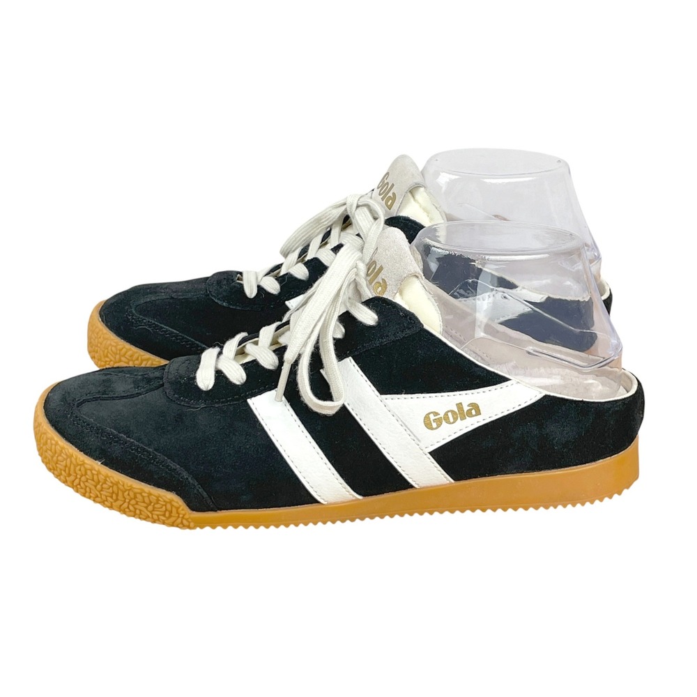 Gola Elan Mule Black White Suede Slip On Sneaker Women 9 Retro Sporty Streetwear - Picture 4 of 10